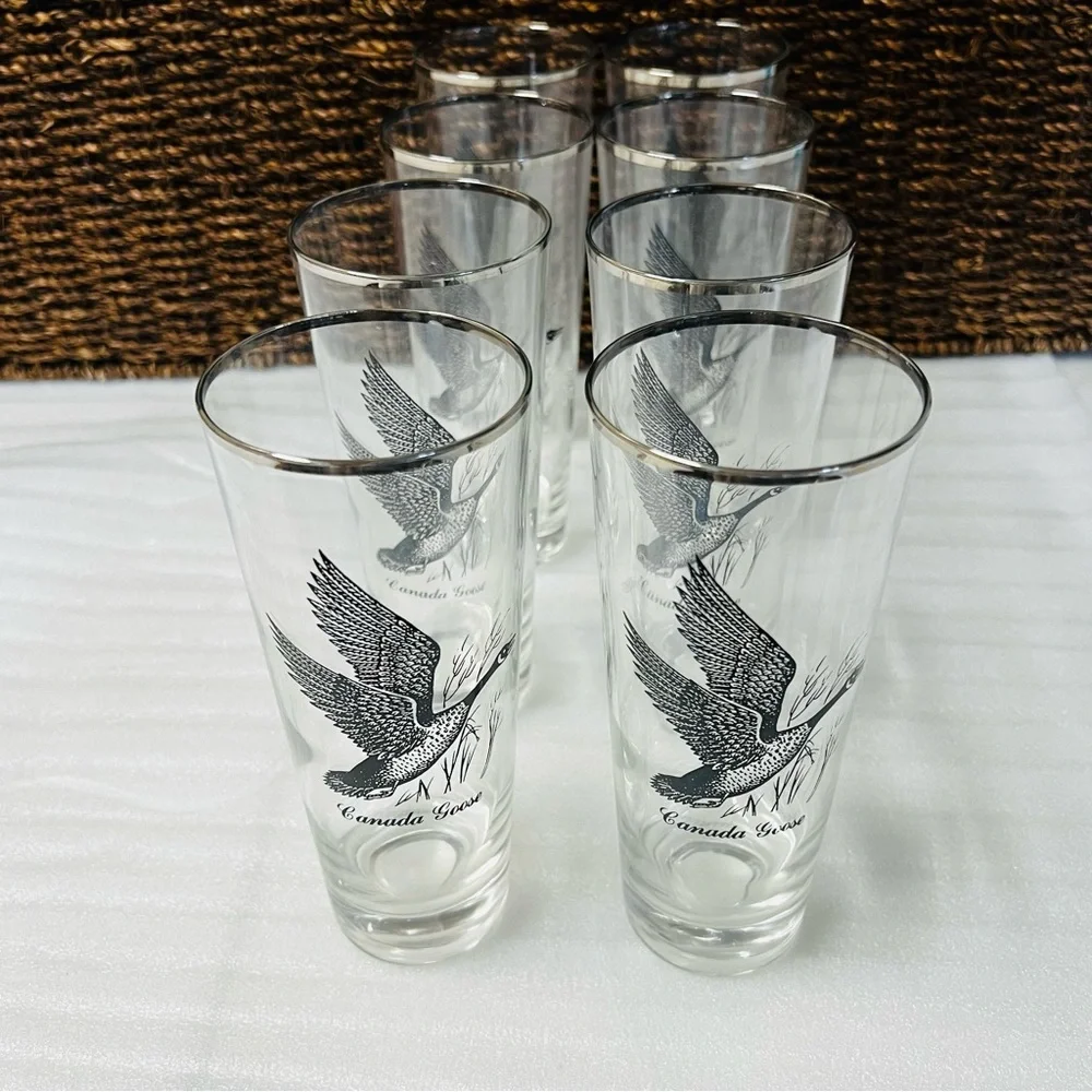 Sportsman by Federal Glass Set of 8 Canada Goose Highball or Tumbler Glasses